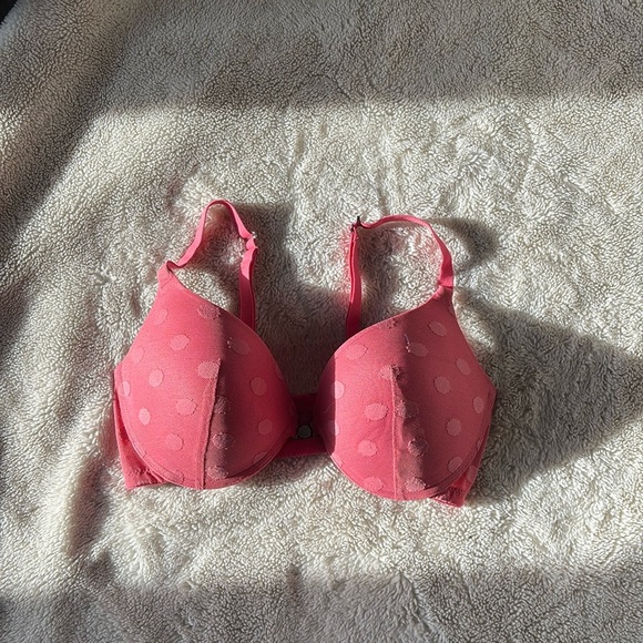 La Vie en Rose Front Clasp 34D Bra Pink Polka Dot | Sexy Support | NEW - Picture 1 of 5